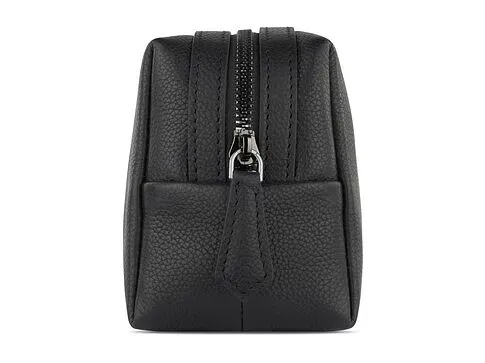 Косметичка BUGATTI Bella, чёрная, воловья кожа/полиэстер, 19х8,5х11 см