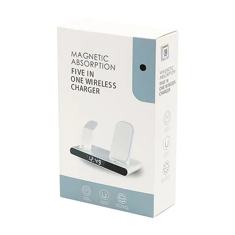 Часы электронные Abbatt мультифункциональные с беспроводной зарядкой, черный