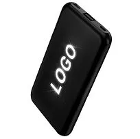 Внешний аккумулятор Kugo, 10000 mAh с подсветкой гравировки, черный