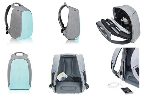 Рюкзак Bobby Compact, серый/бирюзовый