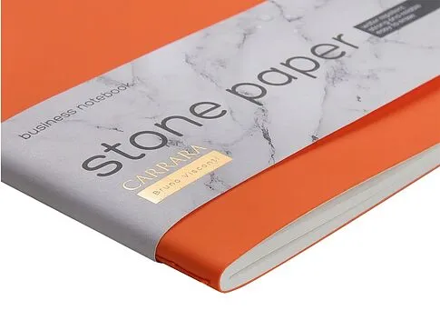 Тетрадь с каменной бумагой А5 Carrara 40 л., линейка, оранжевый