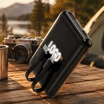 Внешний аккумулятор Eron с подсветкой гравировки, 5000 mAh, чёрный/белый
