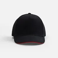 Бейсболка Classic 2.0, черная с красным кантом