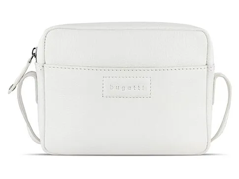 Сумка кросс-боди женская BUGATTI Elsa, белая, воловья кожа/полиэстер, 19х5,5х14 см