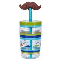 Бутылка для воды Funny Straw Electric Blue Mustache, синий