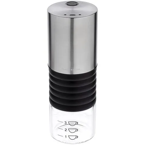 Портативная кофемолка Moxie, серебристо-черная