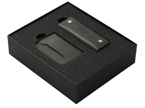 Подарочный набор Long River: картхолдер, ключница, черная коробка