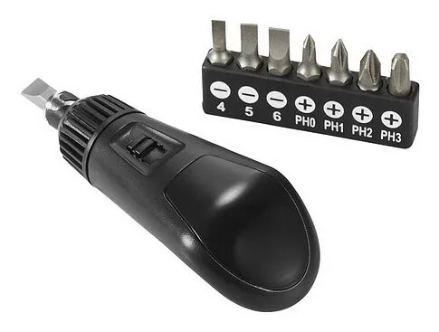 Набор из отвертки 8 сменных насадок, черный Набор из отвертки 8 сменных насадок, черный