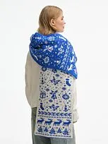 Шарф Holidale, синий с молочным