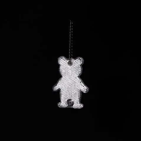 Пешеходный светоотражатель с цепочкой «Мишка», белый