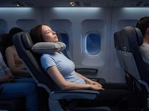 Надувная подушка под шею в чехле Sleep, темно-серая