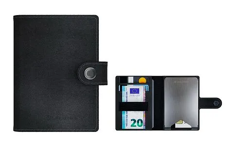 Кошелек из натуральной кожи с RFID защитой и интегрированным фонариком LED LENSER LITE WALLET, черный