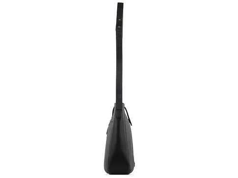 Сумка женская BUGATTI Elsa, чёрная, воловья кожа/полиэстер, 29х8х27 см