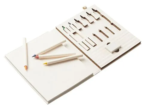 Набор цветных карандашей и листочков для рисования из молочной бумаги Artify, молочный