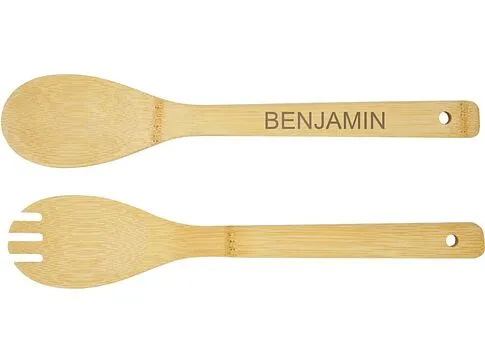 Argulls, бамбуковая салатница и приборы, natural