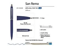 Ручка металлическая шариковая San Remo, 1,0мм, синие чернила, ярко-синий