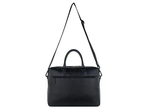 Портфель мужской BUGATTI Clark, чёрный, воловья кожа/полиэстер, 40х9,5х29 см, 10 л