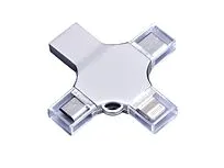 USB-флешка на 32 Гб 4 в 1 поворотный механизм, c дополнительными разъемами MicroUSB, TypeC и Lightning, серебристый