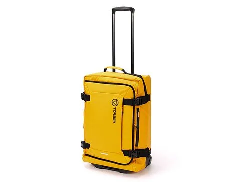 Сумка на колесах TORBER MOBI, желтый, полиэстер 900D с PU покрытием, 60 х 38 х 25,5 см, 57 л