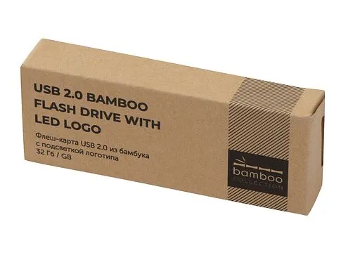 USB 2.0- флешка на 32 Гб c подсветкой логотипа Bamboo LED