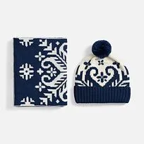 Шапка Wintertude, синяя с белым