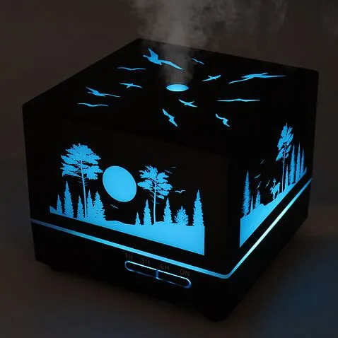 Светодиодный увлажнитель Wisdom с подсветкой гравировки, черный