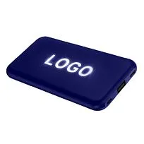 Внешний аккумулятор Kugo, 10000 mAh с подсветкой гравировки, синий