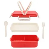 Ланчбокс (контейнер для еды) Inar из пшеничного волокна, красный.