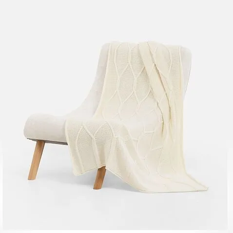 Плед Curve Verve, молочно-белый