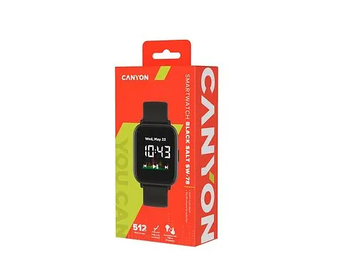 Смарт-часы со встроенным плеером Canyon SaltSW-78, черный (Р)