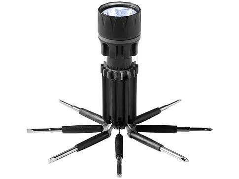 Фонарик с отвертками Spidey 8 в 1, черный