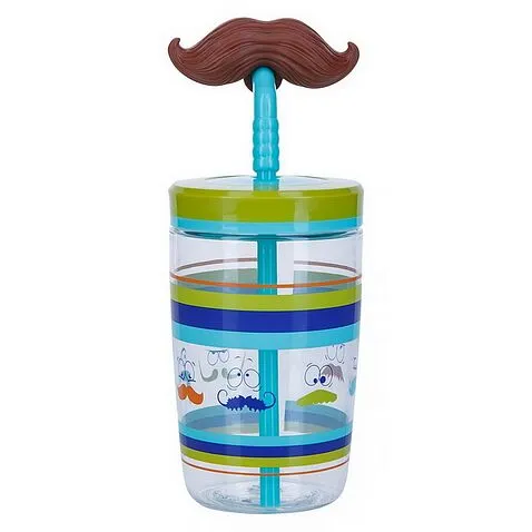 Бутылка для воды Funny Straw Electric Blue Mustache, синий