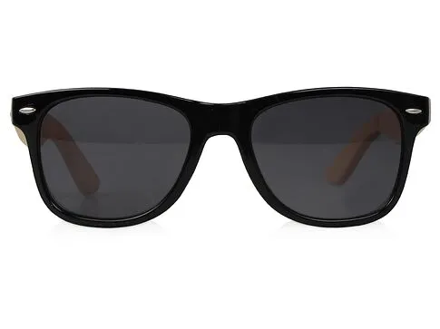 Солнцезащитные очки Rockwood с бамбуковыми дужками в сером футляре, черный