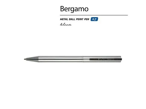 Ручка металлическая шариковая Bergamo, серебристый