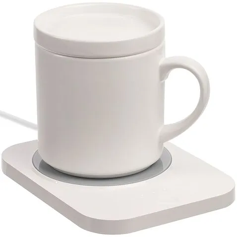 Кружка с подогревом и беспроводной зарядкой dualBase plus, белая