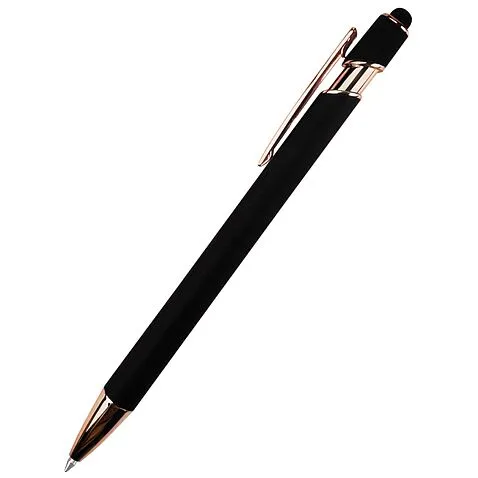 Ручка металлическая Brina софт-тач, черный