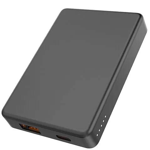 Магнитный внешний аккумулятор Magnetic с беспроводной зарядкой (5W), 5000 Mah, черный