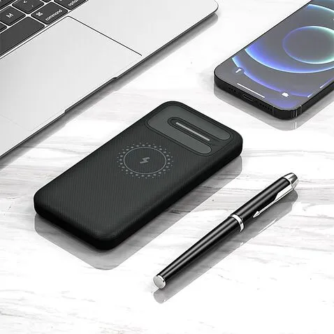 Внешний аккумулятор Odyssey, 10000 mAh с беспроводной зарядкой, черный