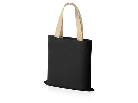 Сумка для шопинга Steady из хлопка с парусиновыми ручками, 260 г/м2, черный