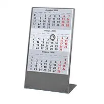 Календарь настольный на 2 года; серебристый; размер 23*10,5 см,сталь, 