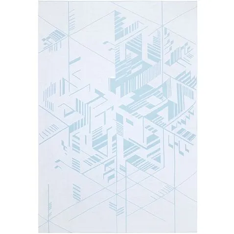 Плед Winterflake, бело-голубой с люрексом