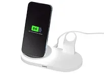 Складная зарядная станция с беспроводной зарядкой Flashport, 15 Вт, белый (Р)