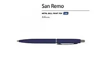 Ручка металлическая шариковая San Remo, 1,0мм, синие чернила, ярко-синий
