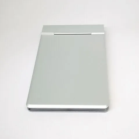 Блокнот  12x7 см с алюминиевой обложкой, серебристый