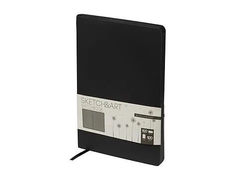 Скетчбук Sketch & Art в мягком переплете 140х210 мм, 100 л. черной бумаги 100 гр., черный