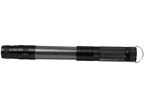 Телескопический фонарь с боковой лампой, черный