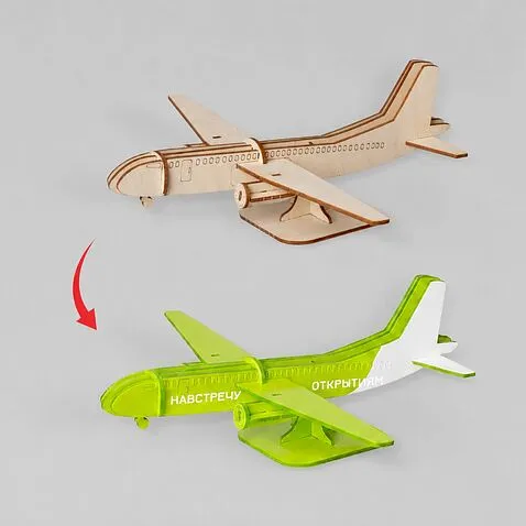 Деревянный 3d пазл Самолет