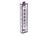 Умный сетевой фильтр HIPER IoT PS43/Wi-Fi 2,4 ГГц/4 розетки и 3 USB порта/2500Вт/10А IoT PS43