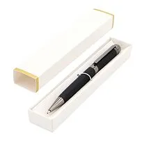 Ручка Senator в коробке Cradle белой с позолотой, чёрная