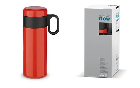 Двухстенная вакуумная бутылка FLOW Toppoint design 400 мл, красный